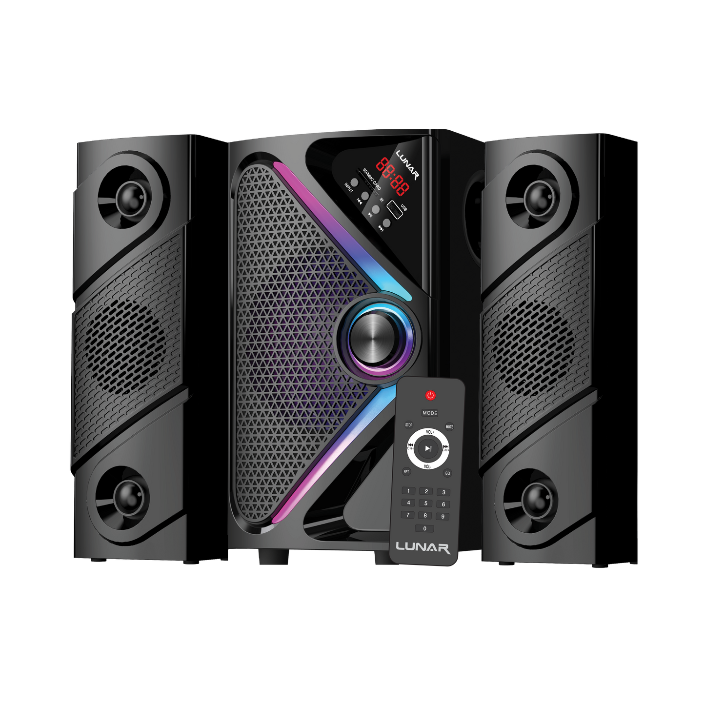 LUNAR - BLAST+ - 2.1 Speaker System With Bluetooth, USB & Remote Control
