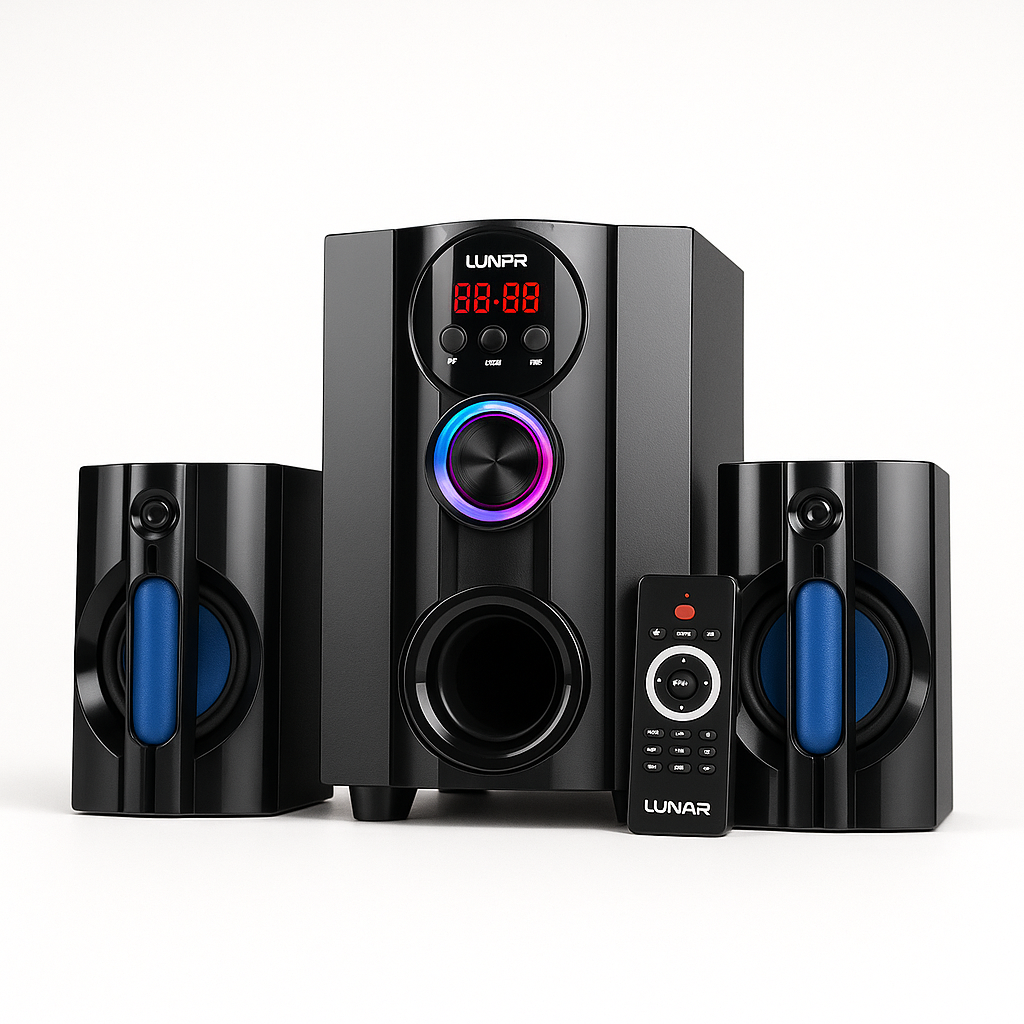 LUNAR - AQUA - 2.1 Speaker System  with Bluetooth, USB & Remote Control