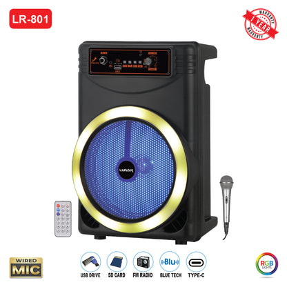 LR-801 Portable Trolley Bluetooth Speaker with FM Radio, USB & SD Card Support