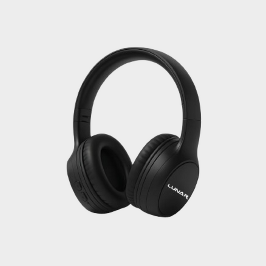 Lunar Auric - Wireless - Bluetooth - Rechargeable - Headphone with Mic for calling - Headset for Mobile and PC Users (Black)