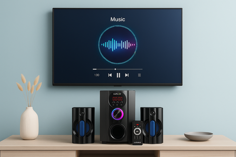 LUNAR - AQUA - 2.1 Speaker System  with Bluetooth, USB & Remote Control