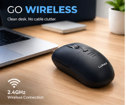 LUNAR LR-200 Dual Mode Wireless Rechargeable Bluetooth Mouse