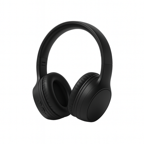 Lunar Auric - Wireless - Bluetooth - Rechargeable - Headphone with Mic for calling - Headset for Mobile and PC Users (Black)