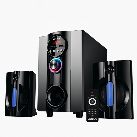 LUNAR - AQUA - 2.1 Speaker System  with Bluetooth, USB & Remote Control
