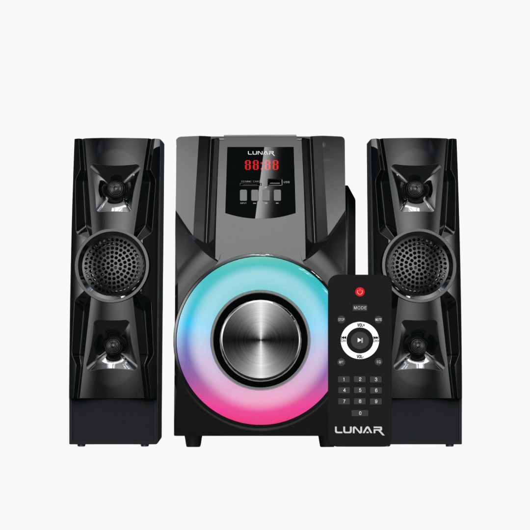 LUNAR - FUSION - 2.1 Speaker System  with Bluetooth, USB & Remote Control