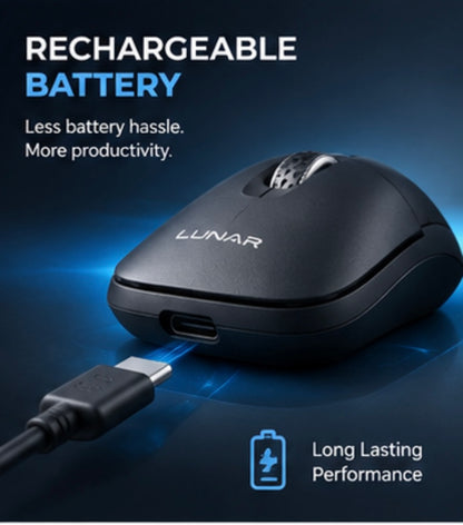LUNAR LR-200 Dual Mode Wireless Rechargeable Bluetooth Mouse