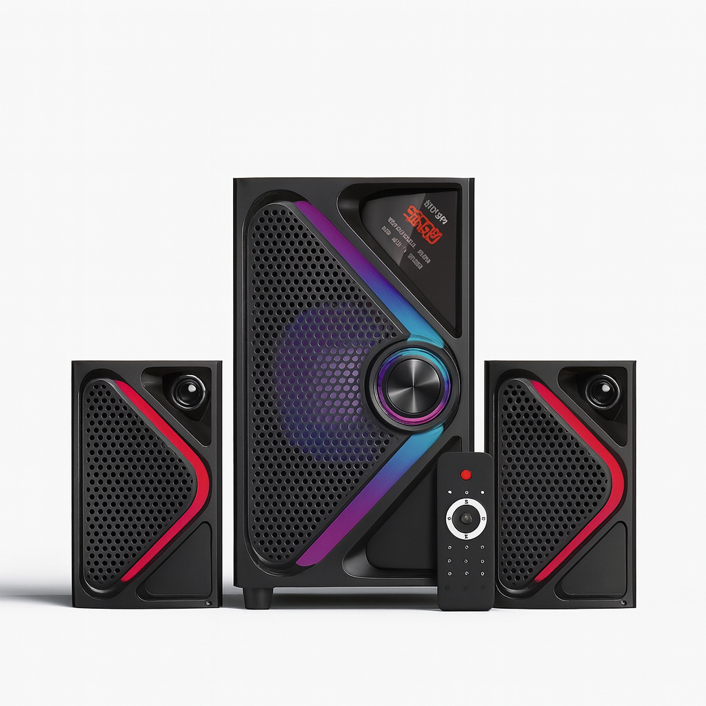 LUNAR - BLAST - 2.1 Speaker System  with Bluetooth, USB & Remote Control