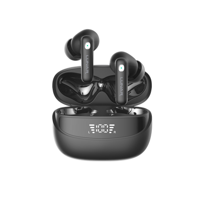 Lunar Aura Wireless Earbuds with 1 Year Warranty, ANC + ENC Noise Cancellation, Built-in Mic, Bluetooth 5.4, Bass Sound, HiFi Stereo, Touch Control, Upto 20 Hours Battery, Android/iOS Compatible & Hands-Free Calls.