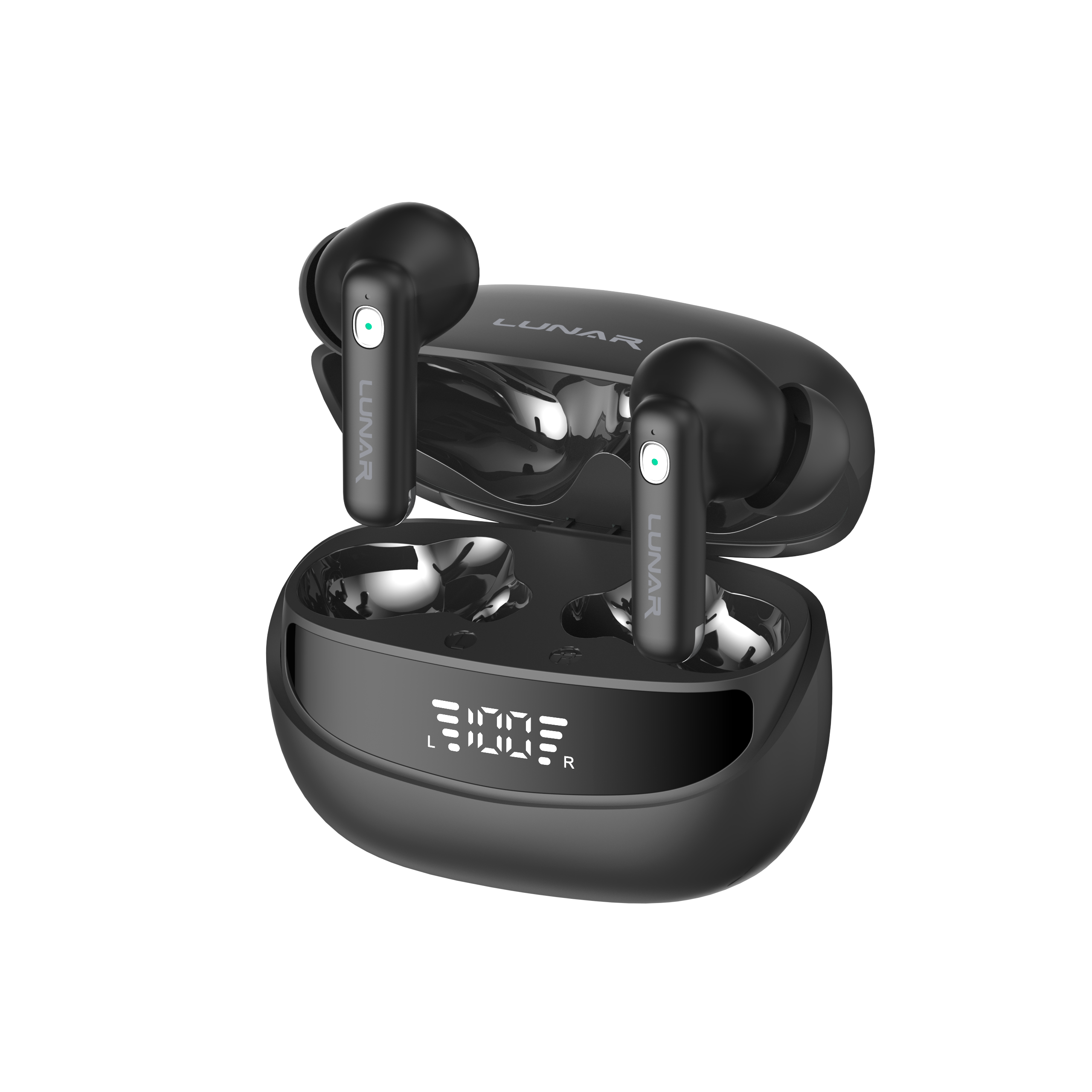 Lunar Aura Wireless Earbuds with 1 Year Warranty, ANC + ENC Noise Cancellation, Built-in Mic, Bluetooth 5.4, Bass Sound, HiFi Stereo, Touch Control, Upto 20 Hours Battery, Android/iOS Compatible & Hands-Free Calls.