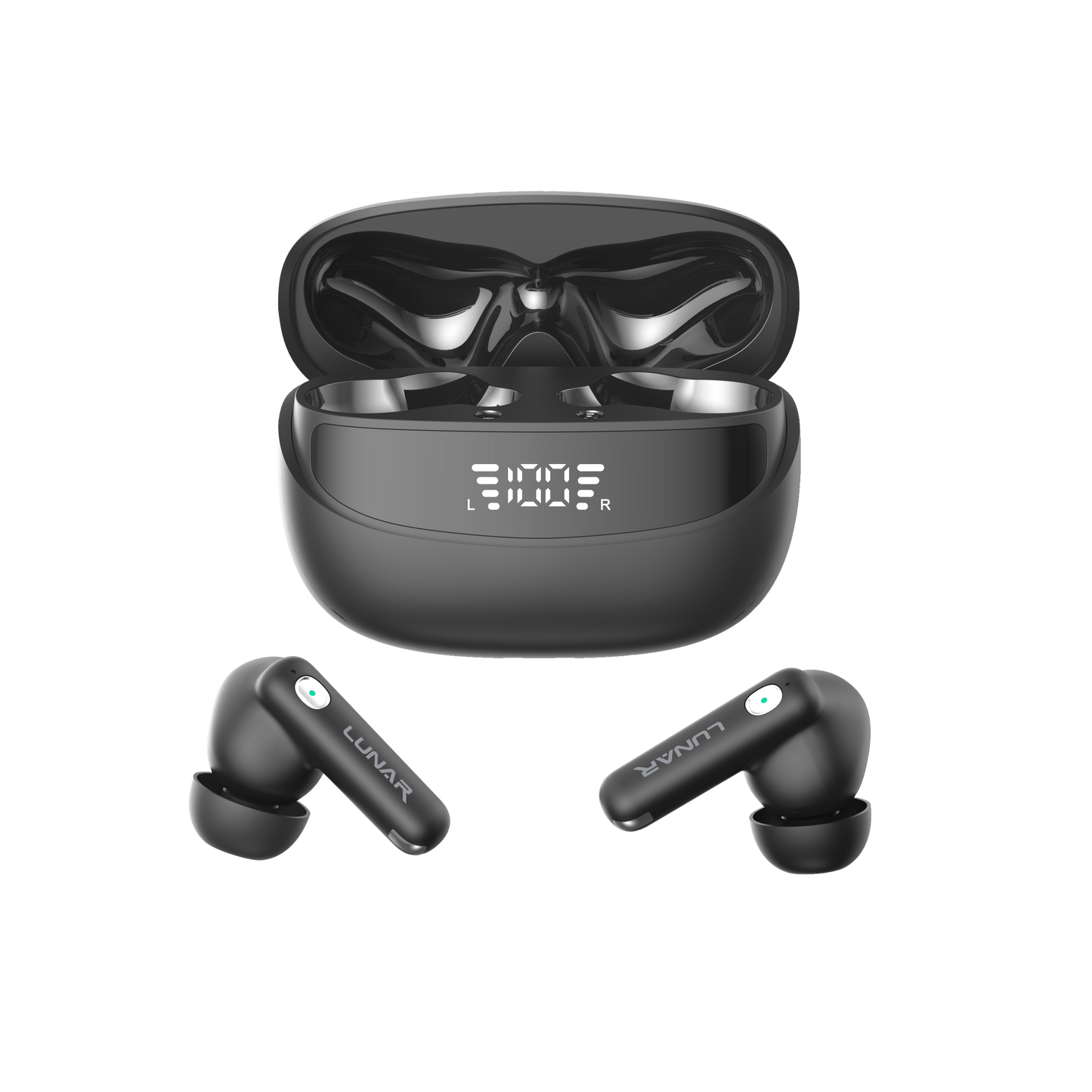 Lunar Aura Wireless Earbuds with 1 Year Warranty, ANC + ENC Noise Cancellation, Built-in Mic, Bluetooth 5.4, Bass Sound, HiFi Stereo, Touch Control, Upto 20 Hours Battery, Android/iOS Compatible & Hands-Free Calls.