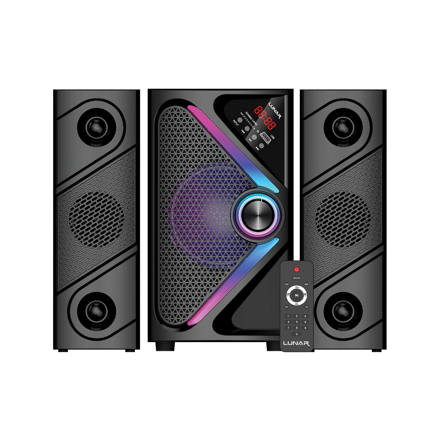LUNAR - BLAST+ - 2.1 Speaker System With Bluetooth, USB & Remote Control