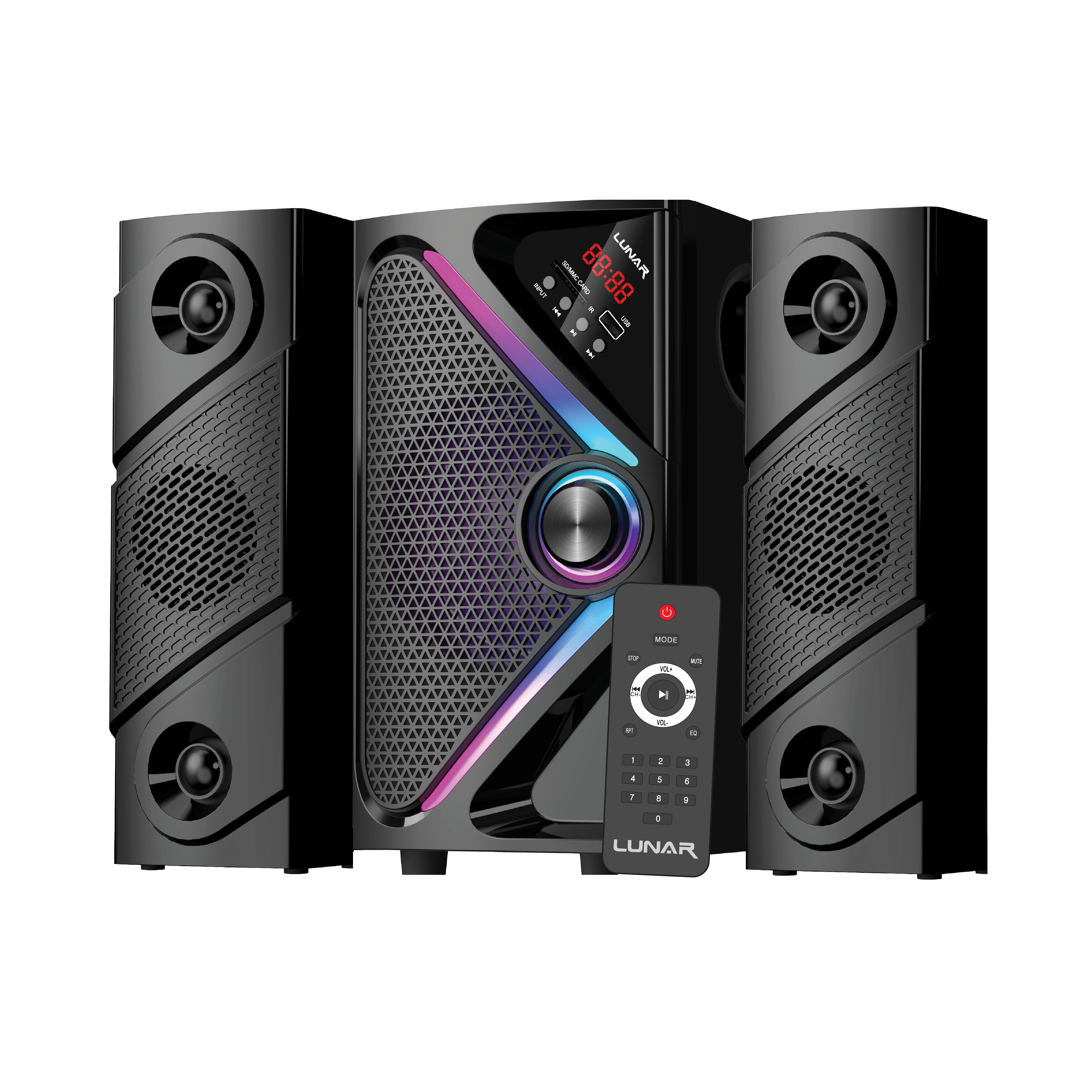 LUNAR - BLAST+ - 2.1 Speaker System With Bluetooth, USB & Remote Control