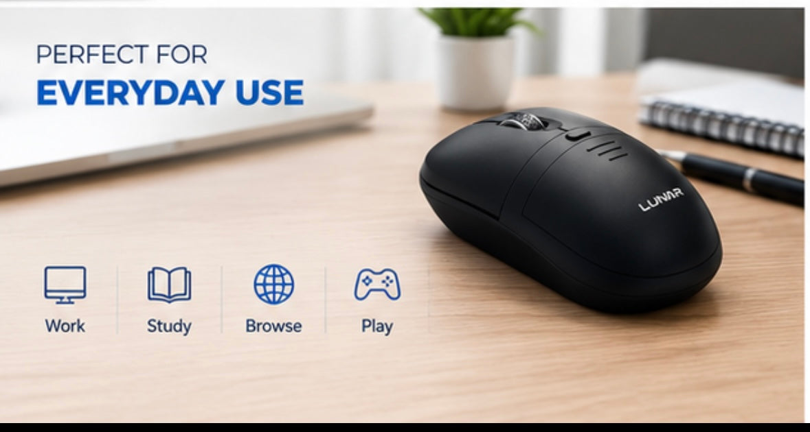LUNAR LR-200 Dual Mode Wireless Rechargeable Bluetooth Mouse
