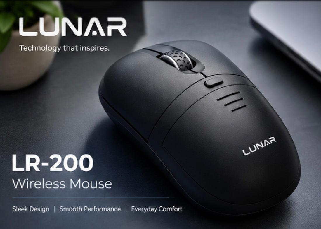 LUNAR LR-200 Dual Mode Wireless Rechargeable Bluetooth Mouse