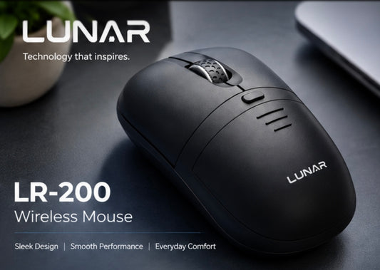 LUNAR LR-200 Dual Mode Wireless Rechargeable Bluetooth Mouse