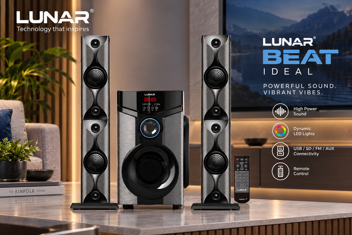 LUNAR - BEAT - 2.1 Speaker System With Bluetooth, USB & Remote Control