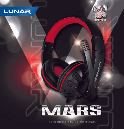 Lunar Mars Wired Gaming Headphone with Mic - For Mobile , PC ,Tablets, Laptop, PS4, PS5, Xbox One