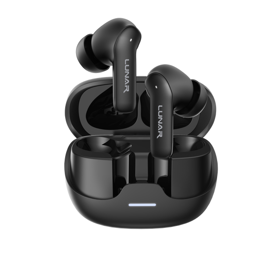Lunar Nova Wireless Earbuds with 1 Year Warranty, ANC + ENC Noise Cancellation, Built-in Mic, Bluetooth 5.4, Bass Sound, HiFi Stereo, Touch Control, Upto 20 Hours Battery, Android/iOS Compatible & Hands-Free Calls.