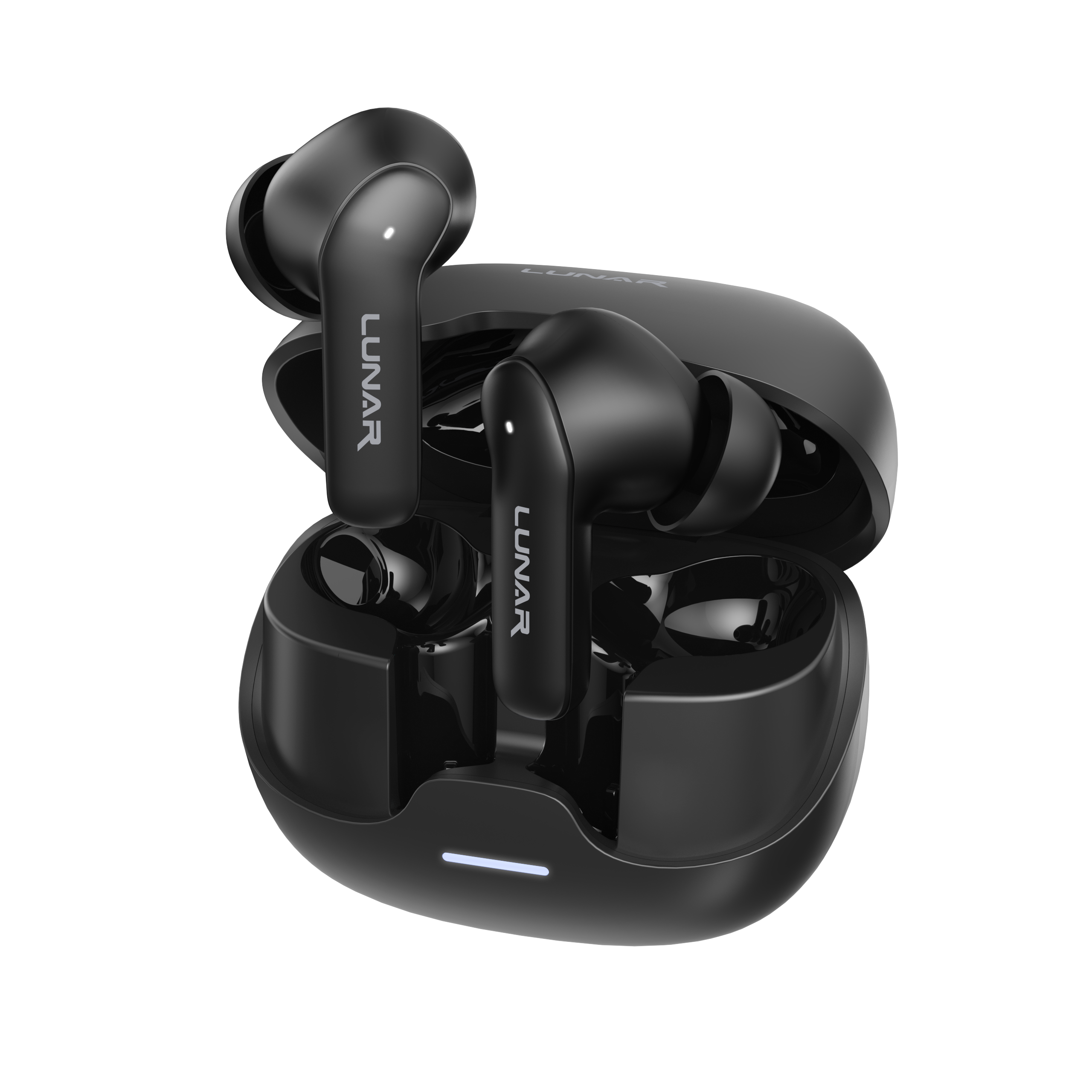 Lunar Nova Wireless Earbuds with 1 Year Warranty, ANC + ENC Noise Cancellation, Built-in Mic, Bluetooth 5.4, Bass Sound, HiFi Stereo, Touch Control, Upto 20 Hours Battery, Android/iOS Compatible & Hands-Free Calls.