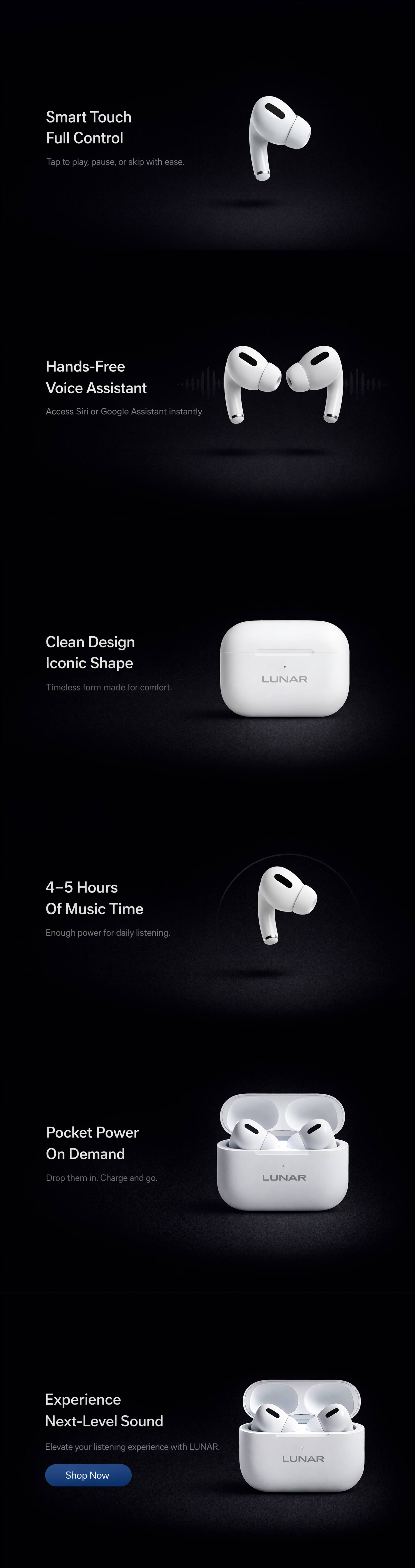 Lunar Airpods Pro Wireless Earbuds